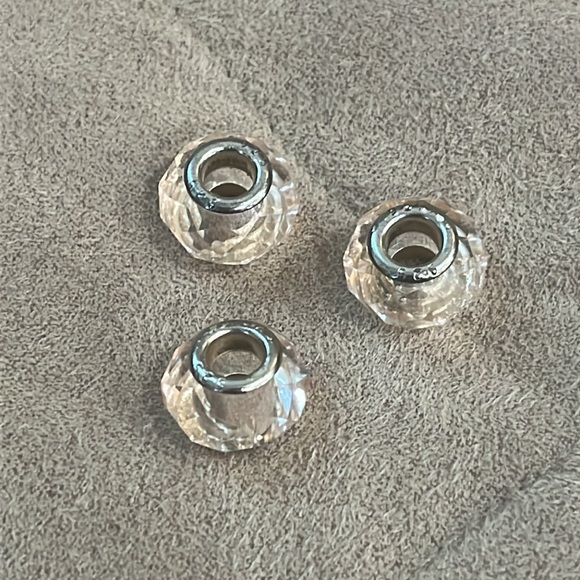 Silver 925 Crystal Charm Beads (set of 3) - Picture 8 of 11